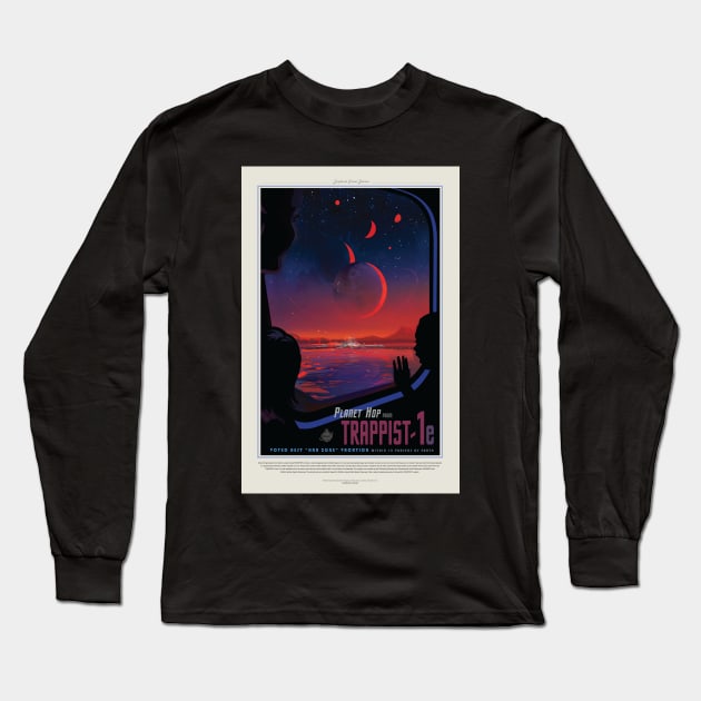 Trappist 1e, Travel Poster Long Sleeve T-Shirt by BokeeLee